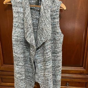 NWT Loft Outlet Gray and Blue Knitted Vest